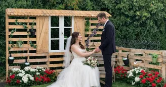 Mariage romantique dans le jardin